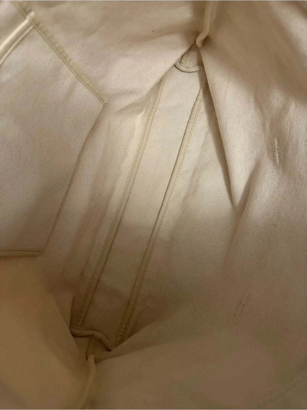Tory Burch Cream Canvas Tote with Black Logo